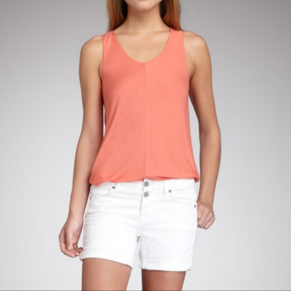 Vince. White Luce Denim Button Fly Shorts